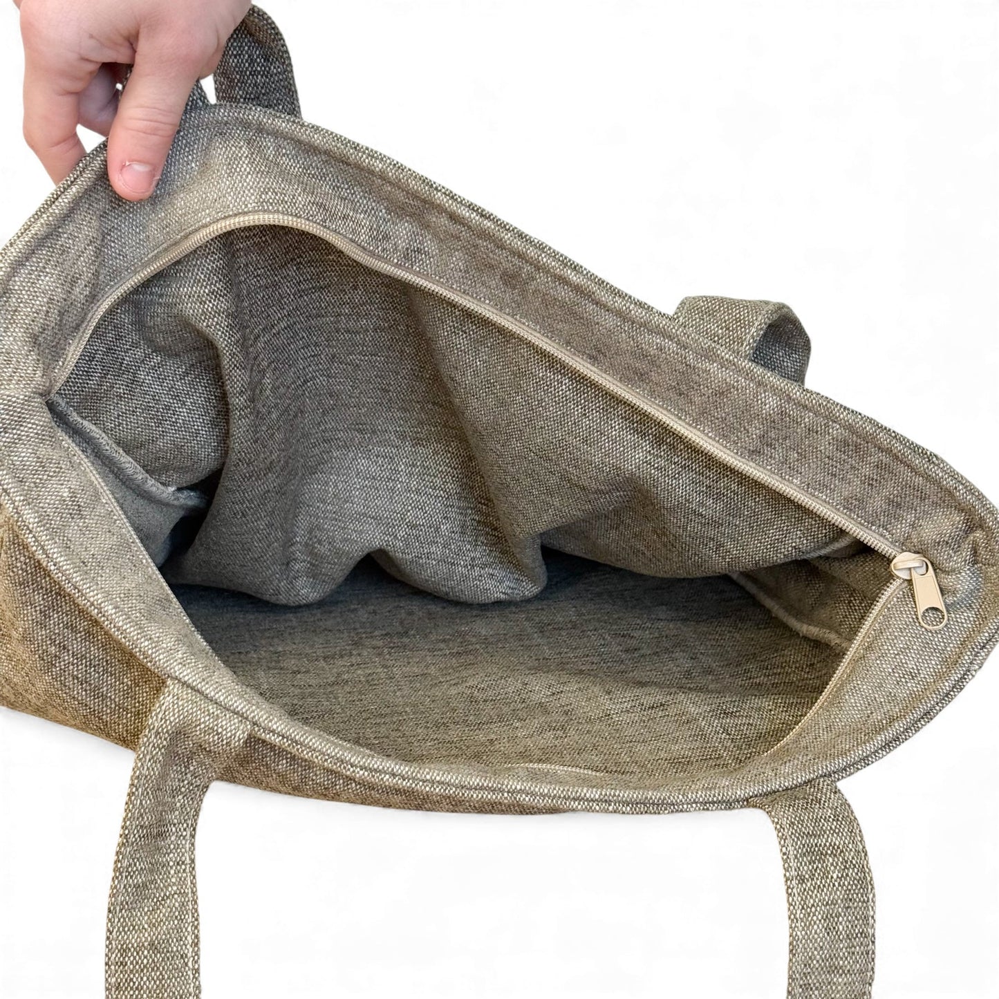 Rechthoekige Shopper met rits RUSTIC