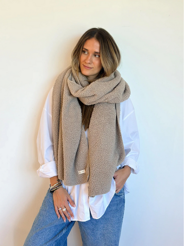 Teddy sjaal, grote sjaal De La Mur Line beige