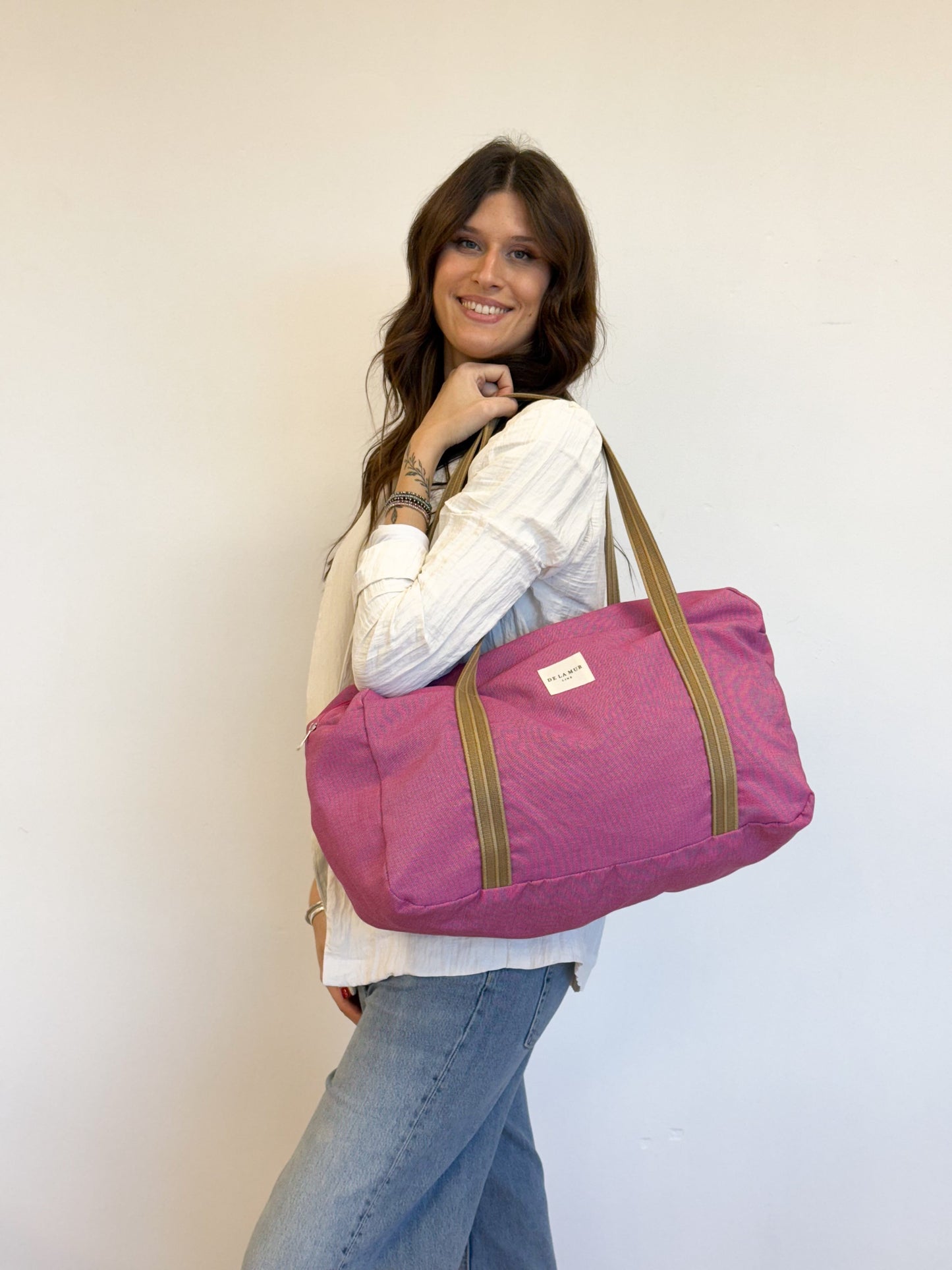 Sporttas De La Mur Line LISBOA, roze sporttas. Ook perfect als weekendtas of reistas.