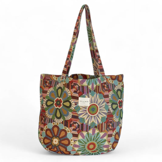 Grote Shopper, Shopper tas De La Mur Line, unieke prints kleurrijke bloemenprint BOLA