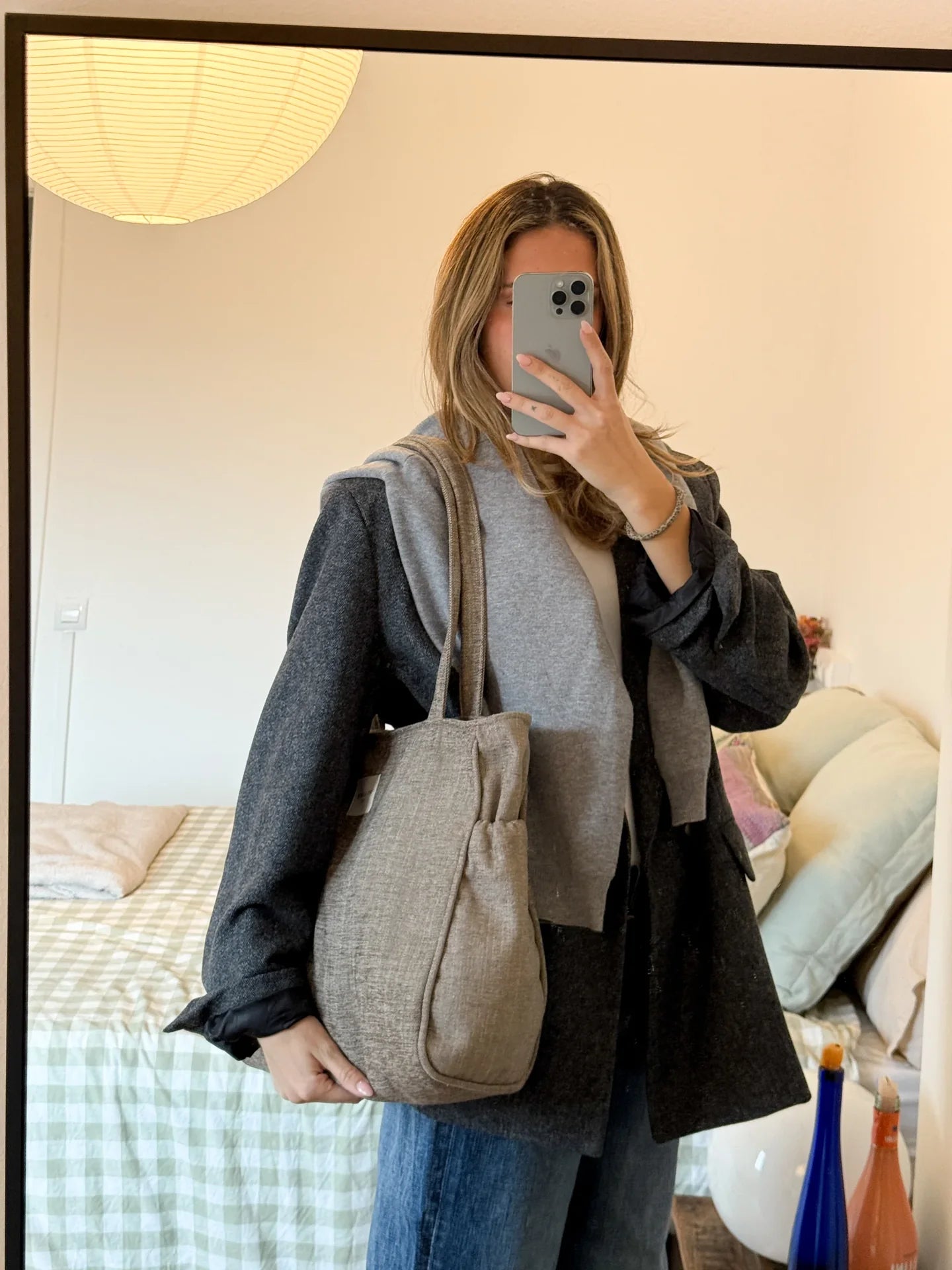 Rechthoekige Shopper met rits RUSTIC